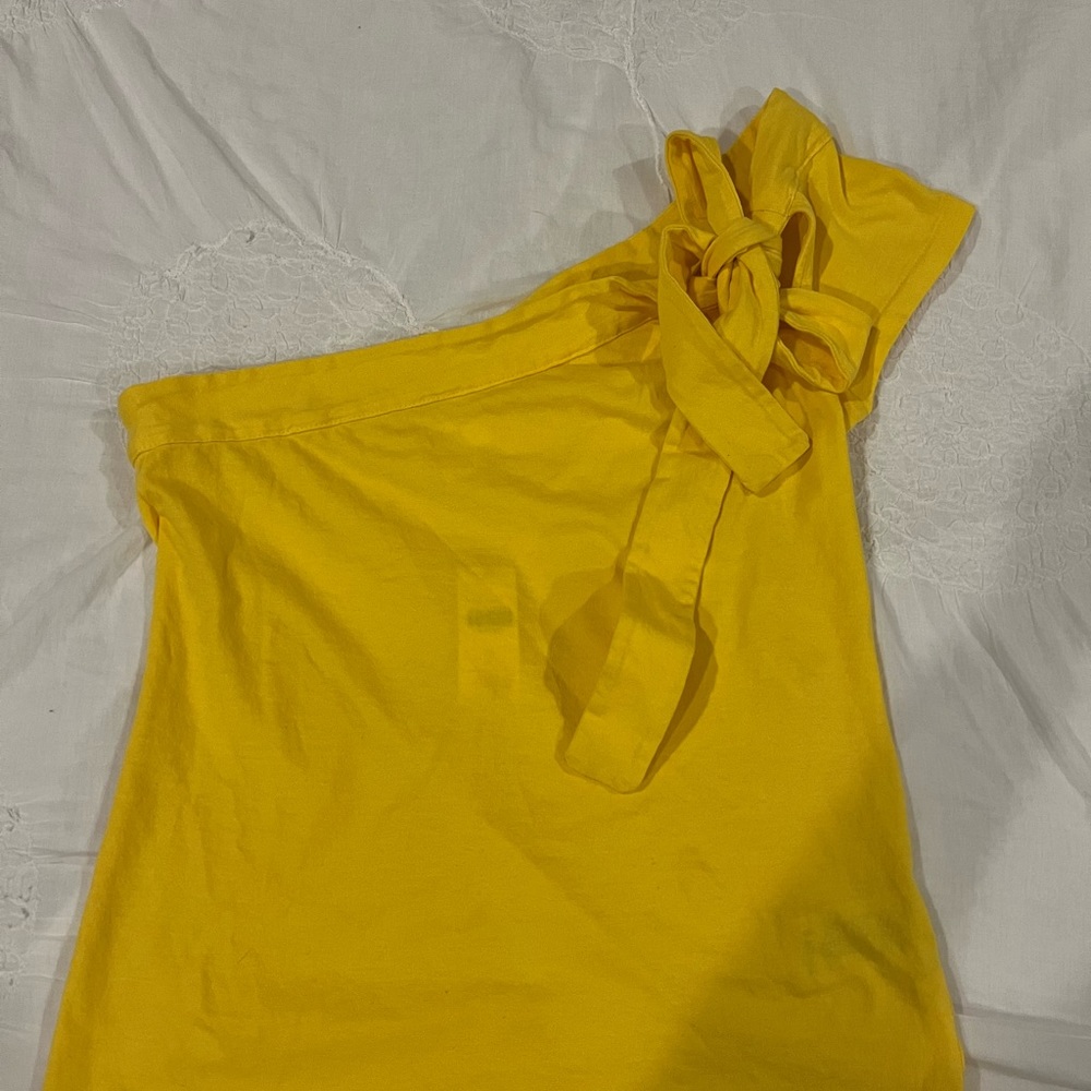 Maeve anthropology, yellow one shoulder top size small